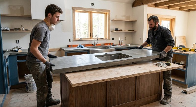Cement Counter Installation in Napa, CA