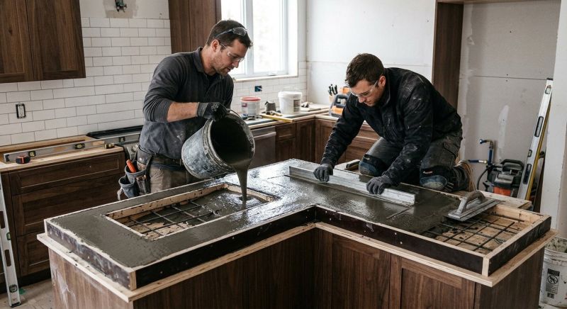 Concrete Counter Installation in Napa, CA